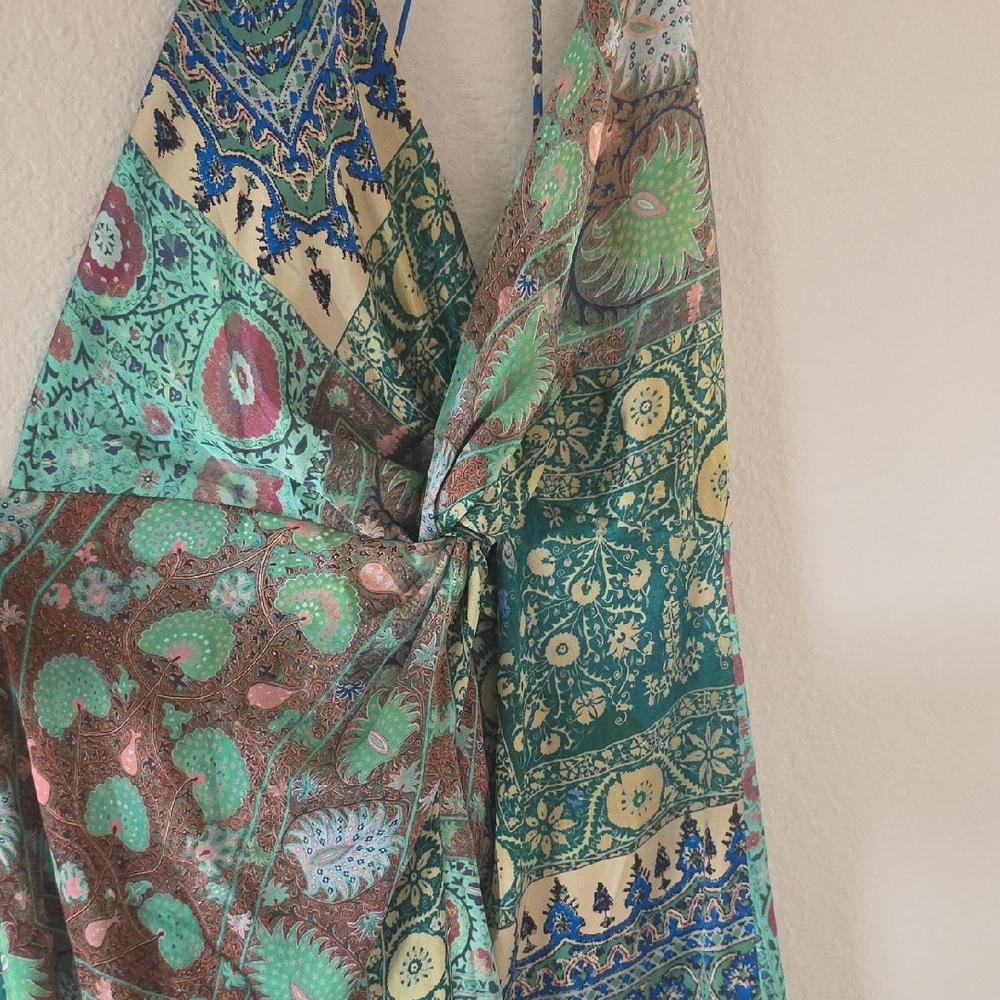 Bohemian Multicolor Halter Dress ZARA